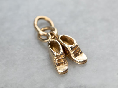 Vintage Gold Baby Shoes Charm