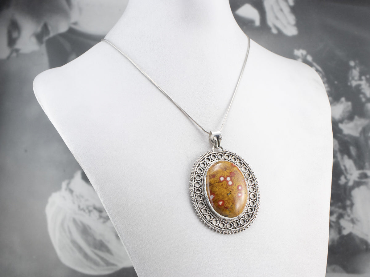 Sterling Silver Earthy Jasper Pendant