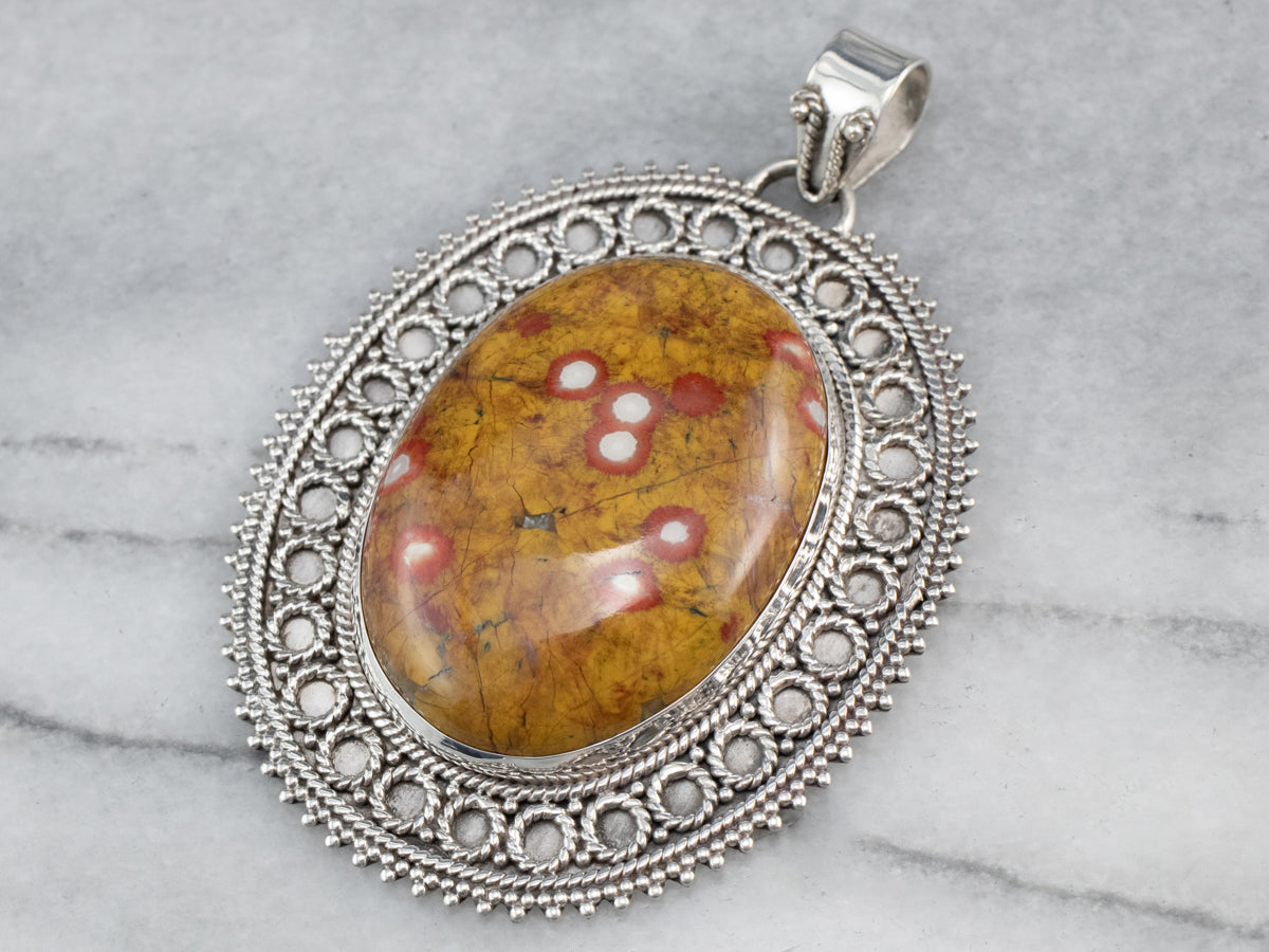 Sterling Silver Earthy Jasper Pendant