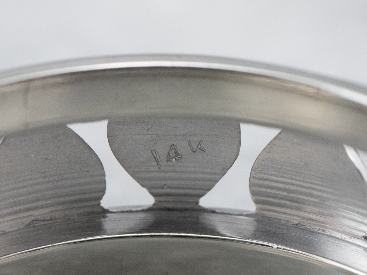 White Gold Heart Pattern Band