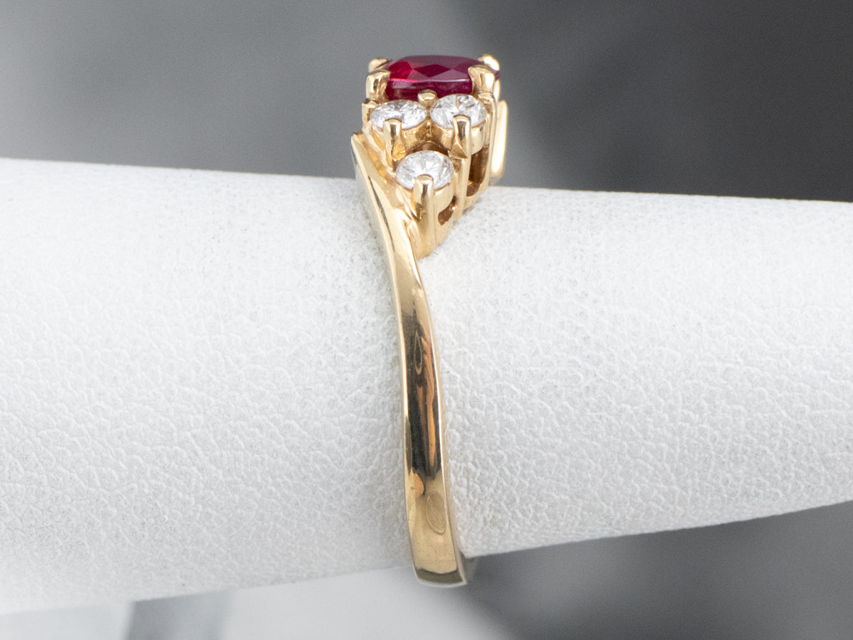 Ruby and Diamond Engagement Ring