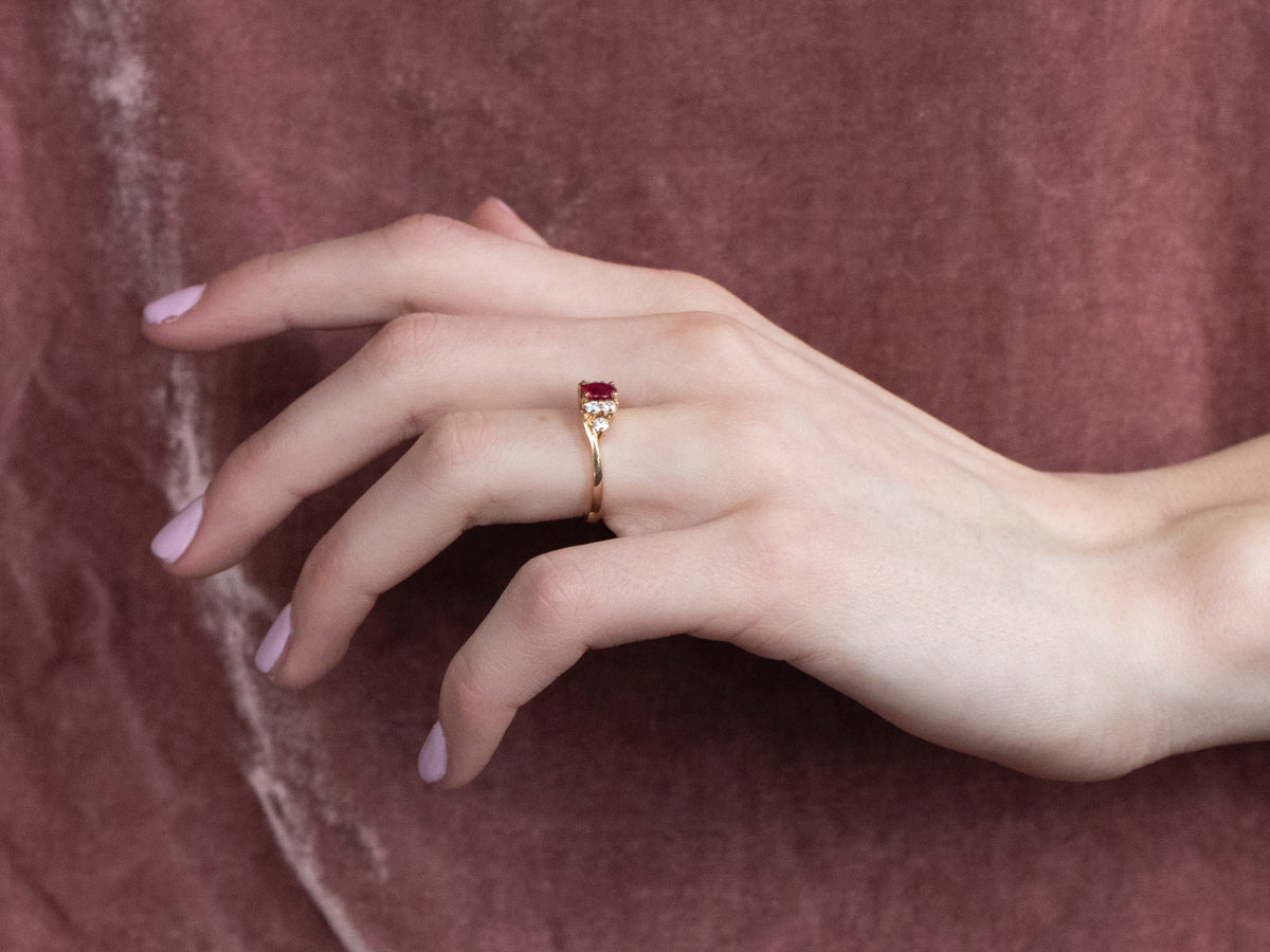 Ruby and Diamond Engagement Ring
