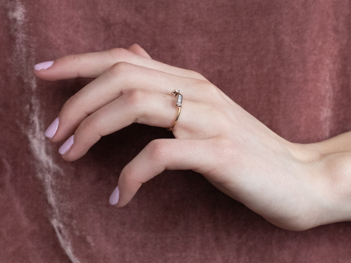 Two Tone Gold Diamond Enhancer Band