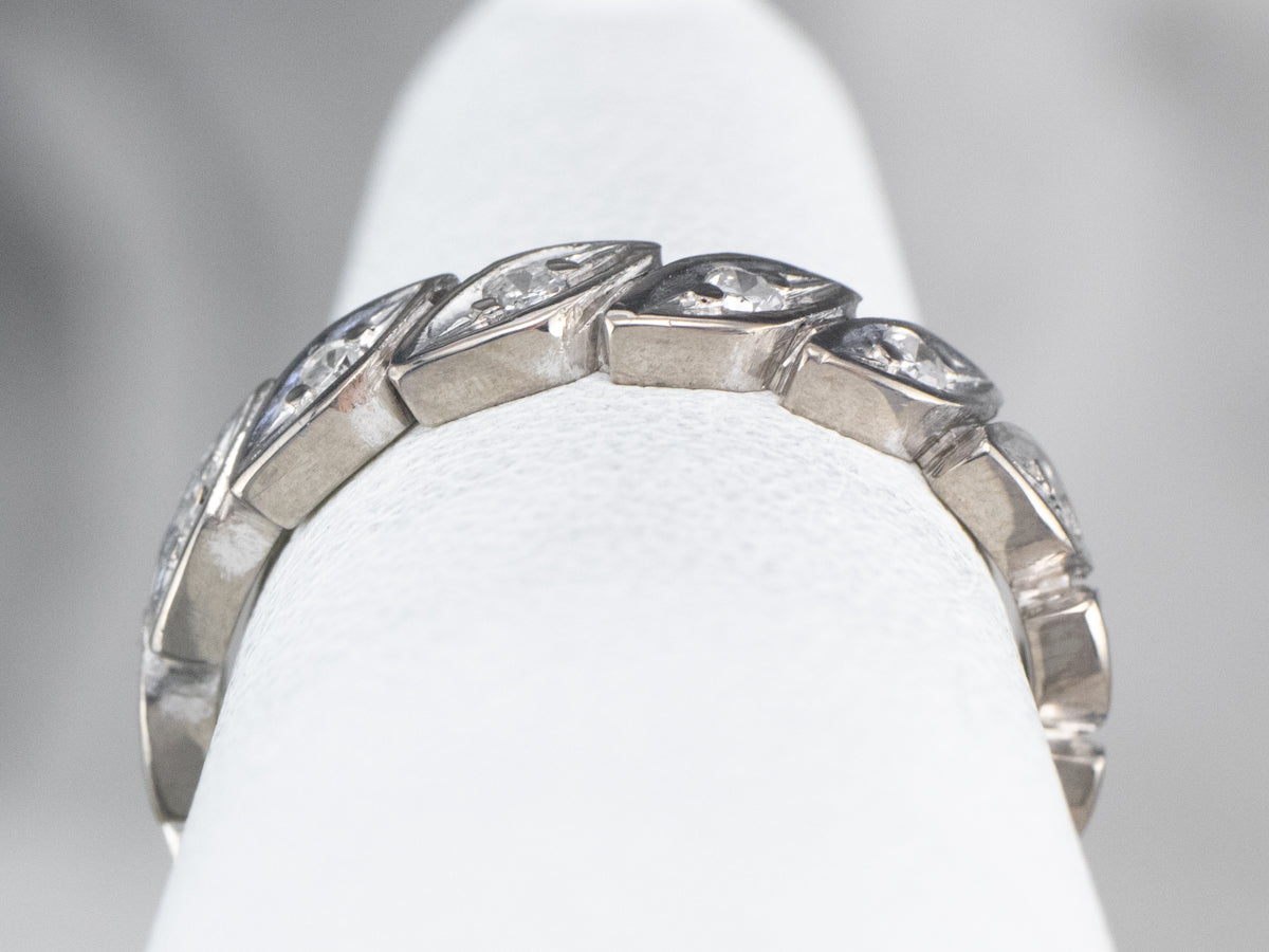 Mid-Century Diamond White Gold Eternity Band