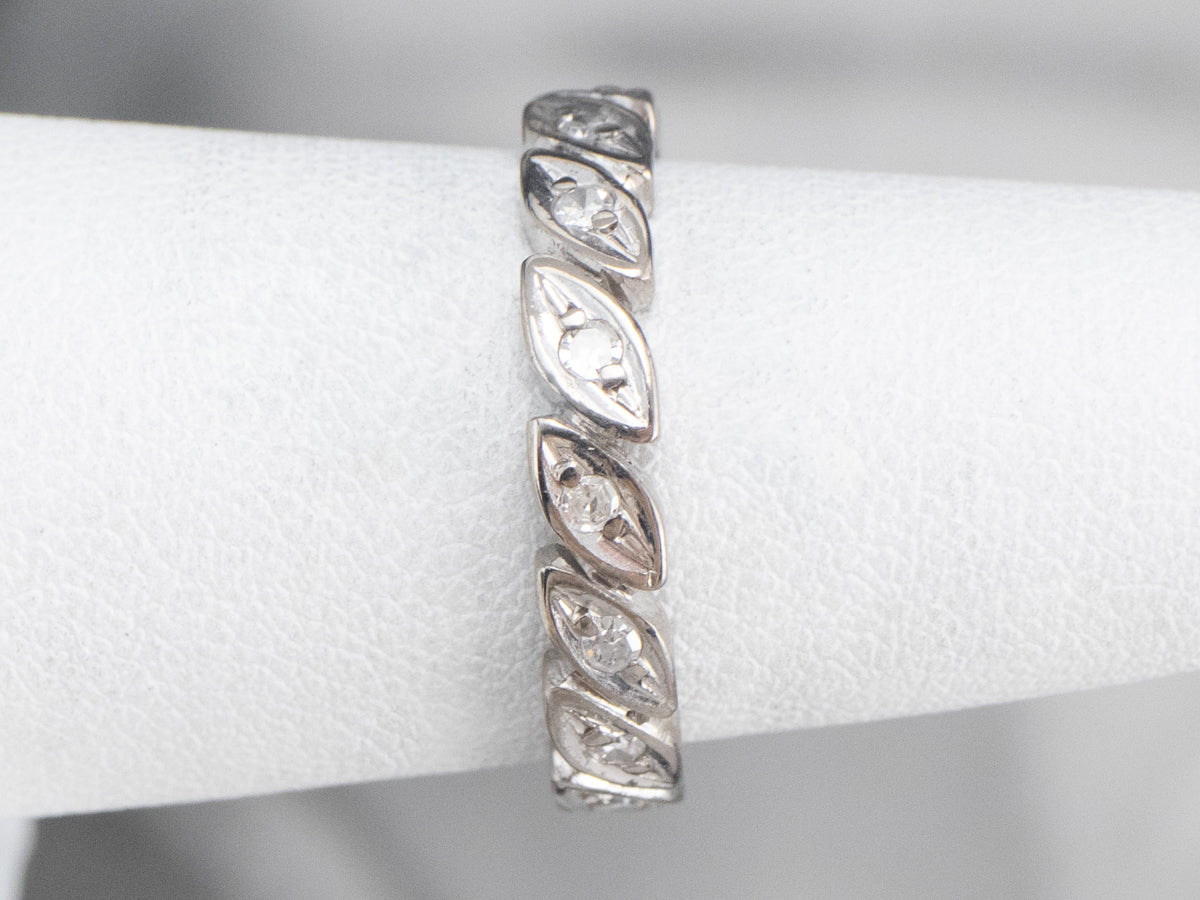 Mid-Century Diamond White Gold Eternity Band