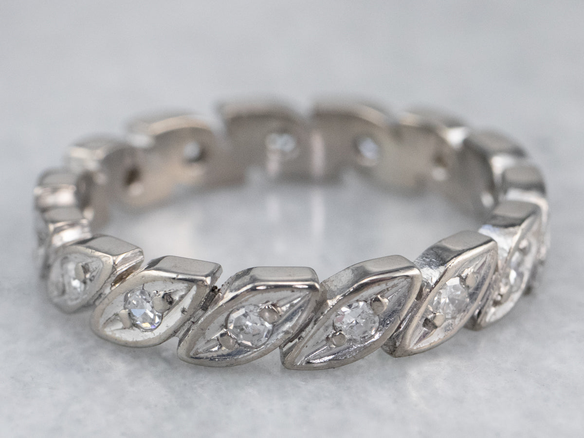 Mid-Century Diamond White Gold Eternity Band