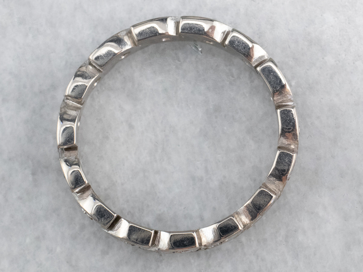 Mid-Century Diamond White Gold Eternity Band
