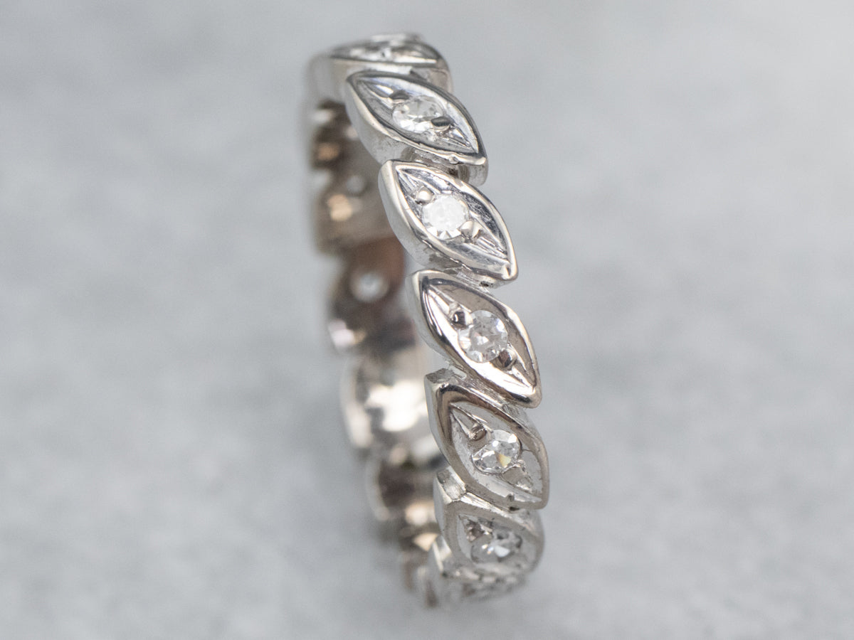 Mid-Century Diamond White Gold Eternity Band