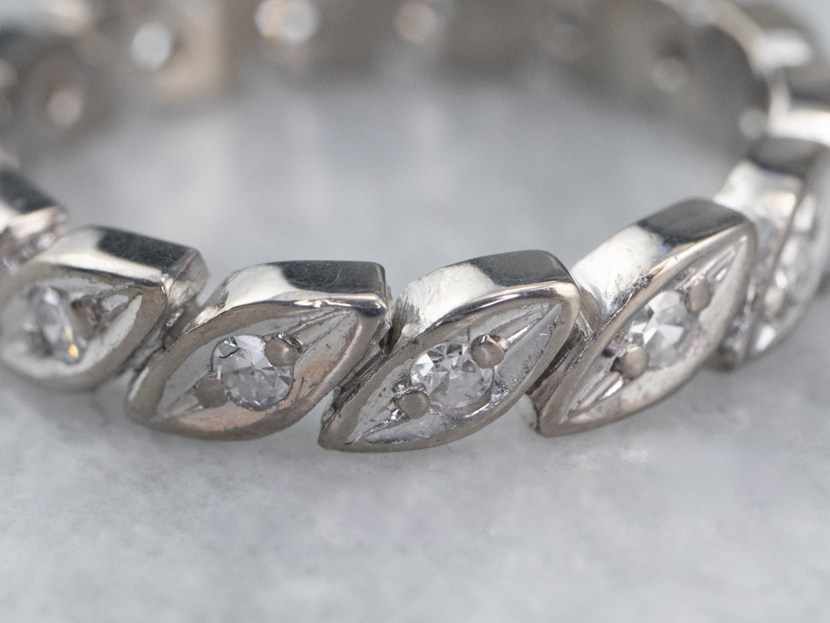 Mid-Century Diamond White Gold Eternity Band