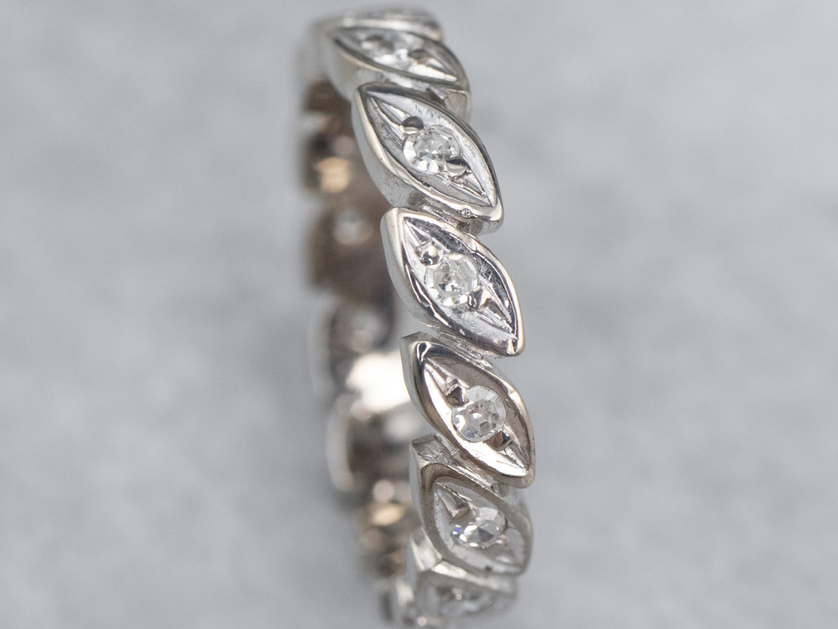 Mid-Century Diamond White Gold Eternity Band