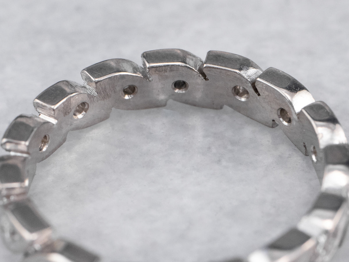 Mid-Century Diamond White Gold Eternity Band
