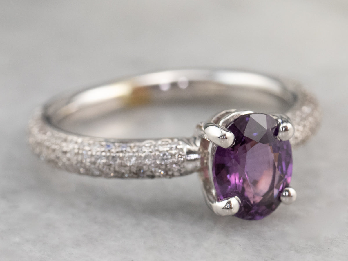 Bi-Colored Sapphire and Diamond Ring