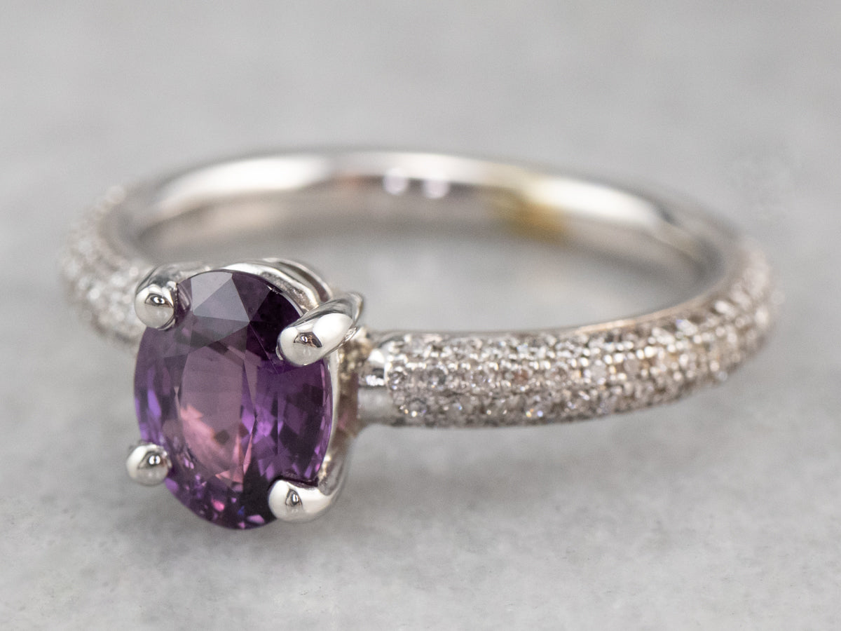 Bi-Colored Sapphire and Diamond Ring