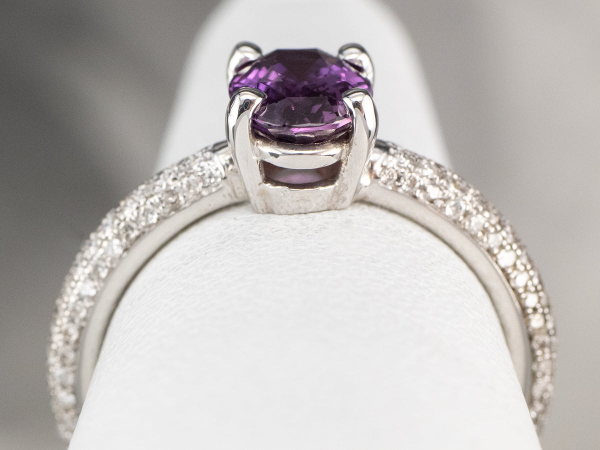 Bi-Colored Sapphire and Diamond Ring