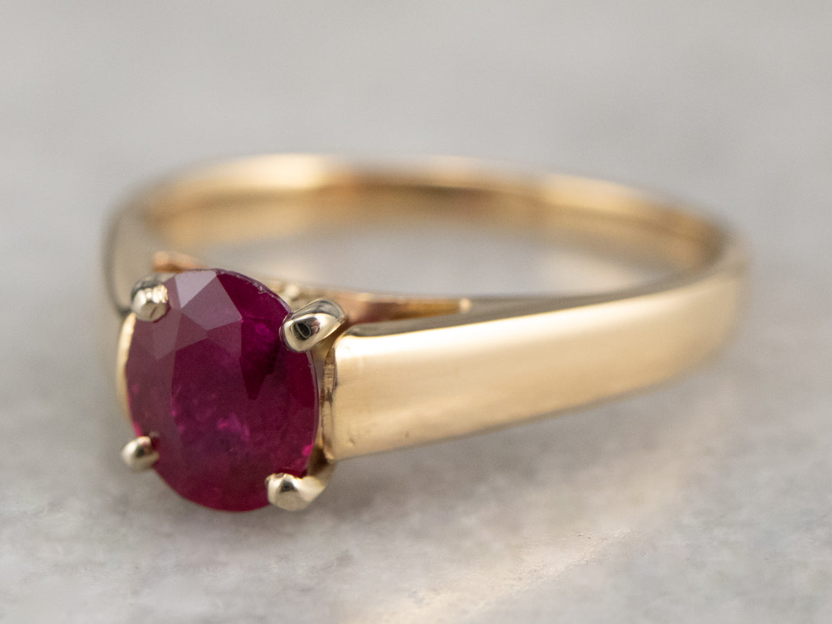 Raspberry Ruby Solitaire Ring