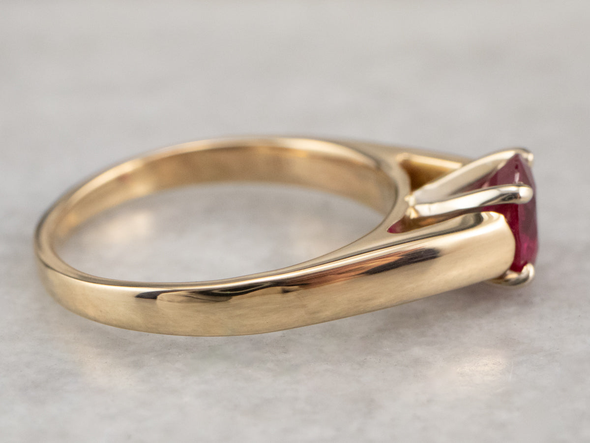 Raspberry Ruby Solitaire Ring