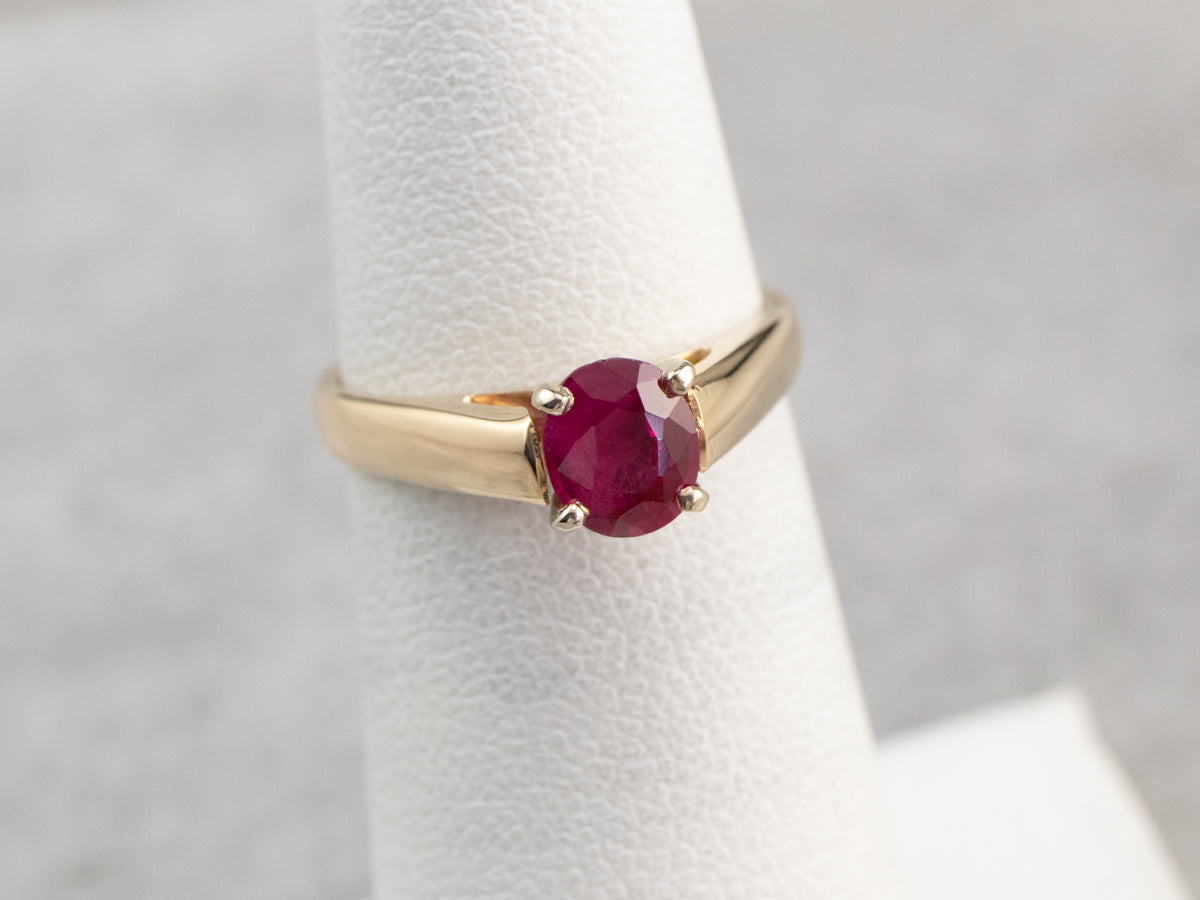 Raspberry Ruby Solitaire Ring