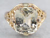 Yellow Sapphire Art Deco Gold Filigree Statement Ring