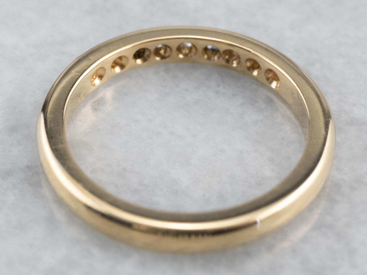 Antique Diamond 18K Gold Wedding Band