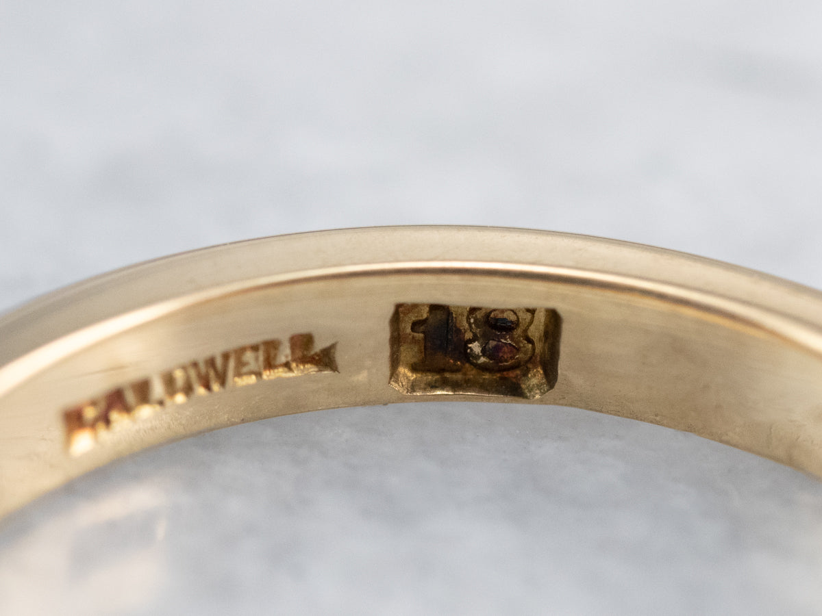 Antique Diamond 18K Gold Wedding Band