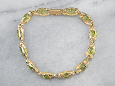 Peridot Gold Link Tennis Bracelet