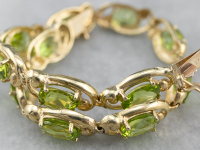 Peridot Gold Link Tennis Bracelet
