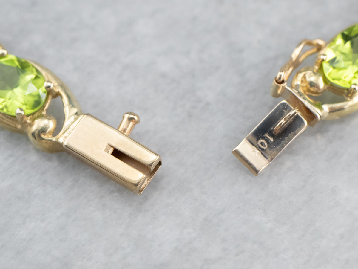 Peridot Gold Link Tennis Bracelet