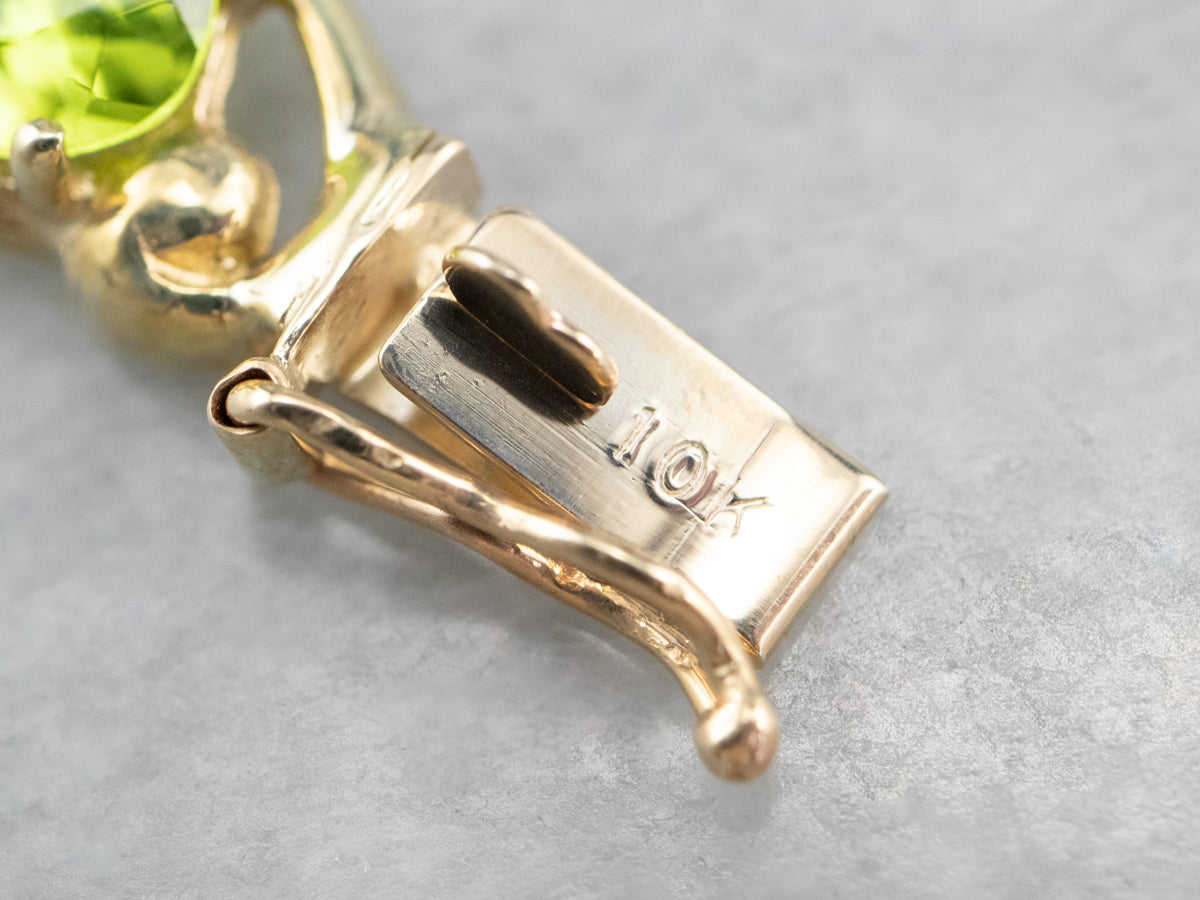 Peridot Gold Link Tennis Bracelet