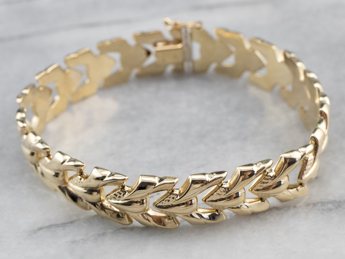 Solid Gold Chevron Bracelet