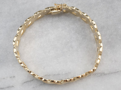 14K Gold Chevron Link Bracelet