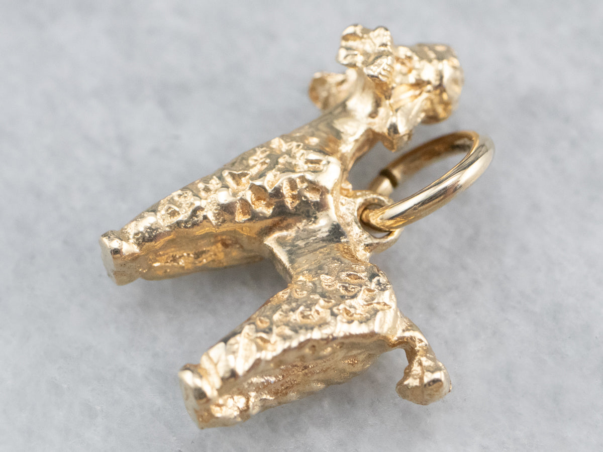 14K Gold Poodle Dog Charm
