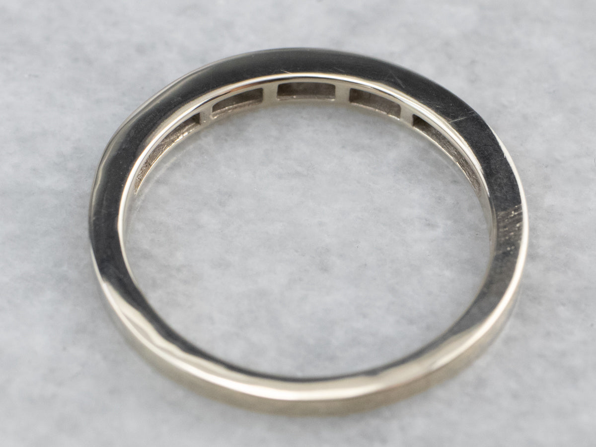 Channel Set Diamond White Gold Wedding Band