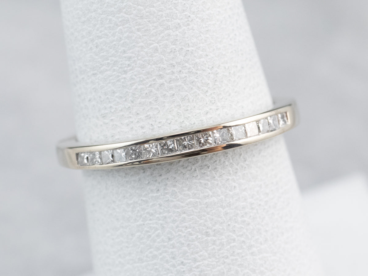 Channel Set Diamond White Gold Wedding Band