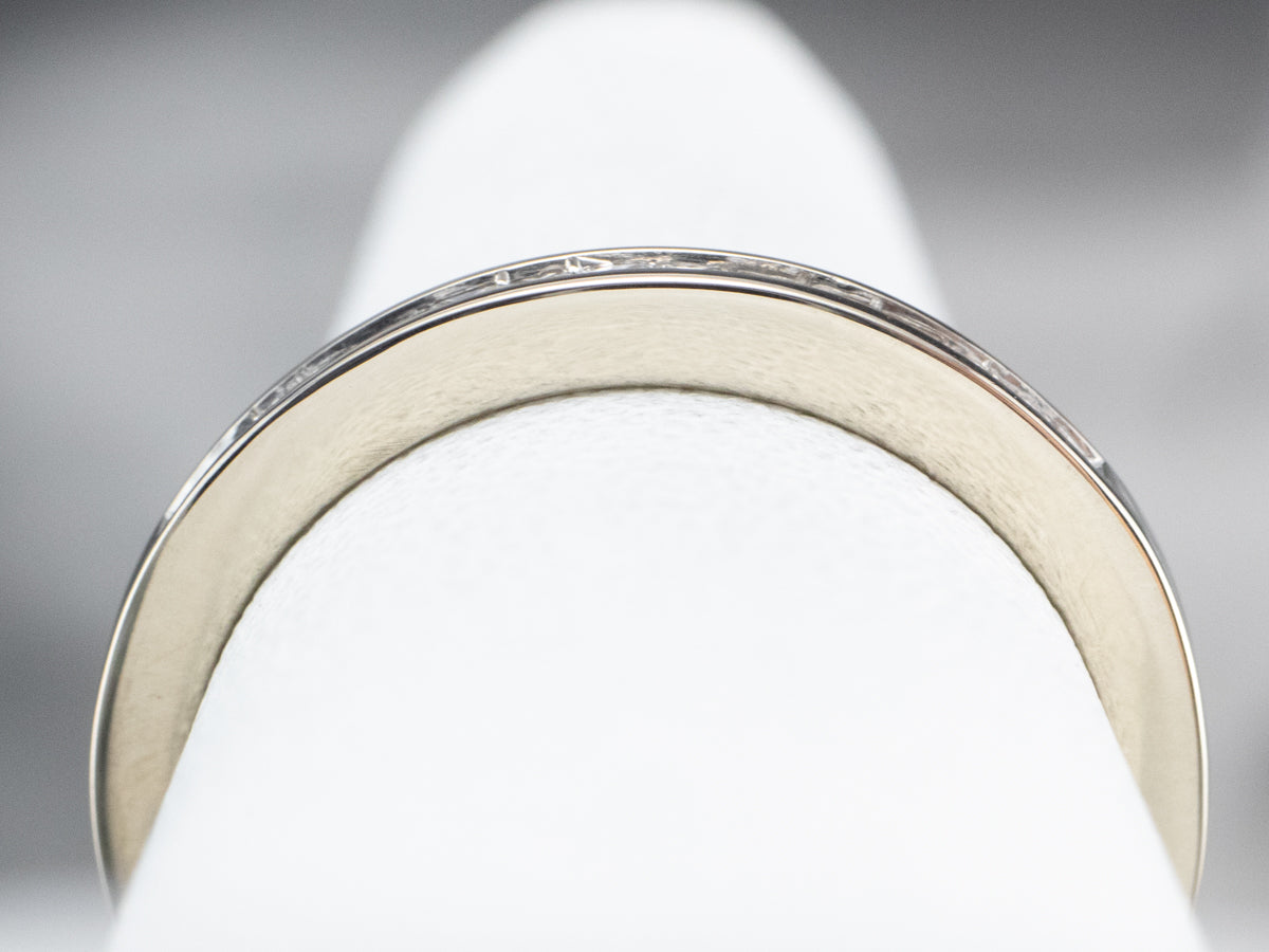 Channel Set Diamond White Gold Wedding Band