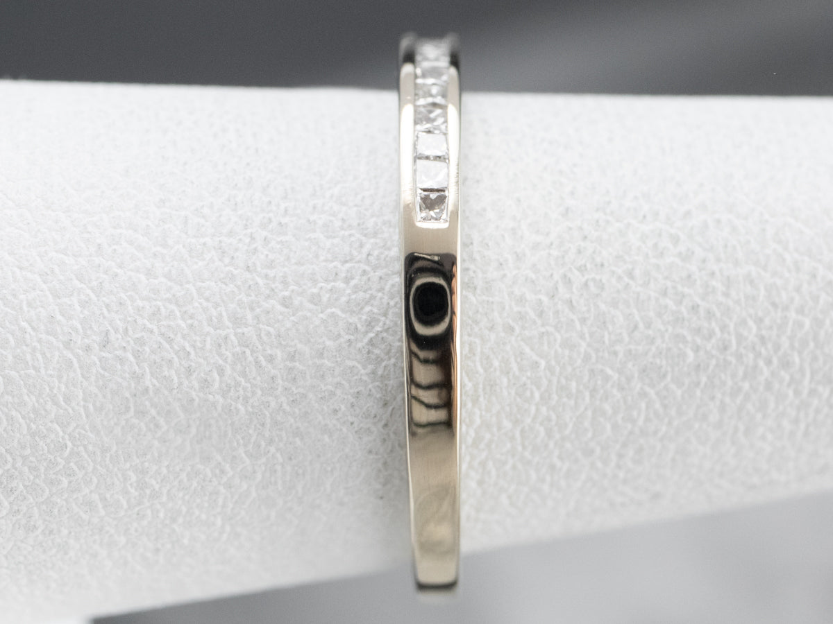 Channel Set Diamond White Gold Wedding Band