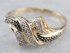 Gold Black and White Diamond Ring