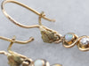 Gold Opal and Diamond Drop Earrings
