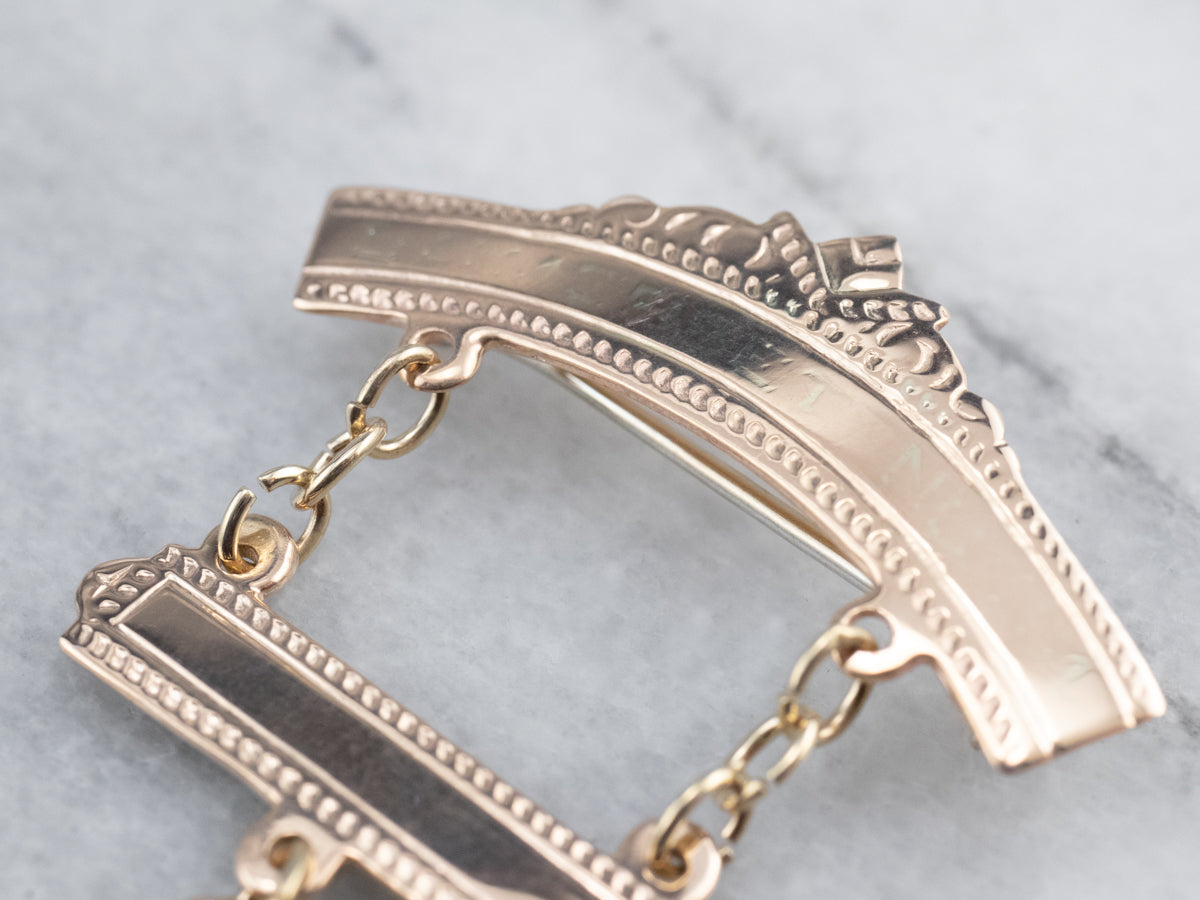 Vintage Masonic Enamel and Gold Medallion Pin