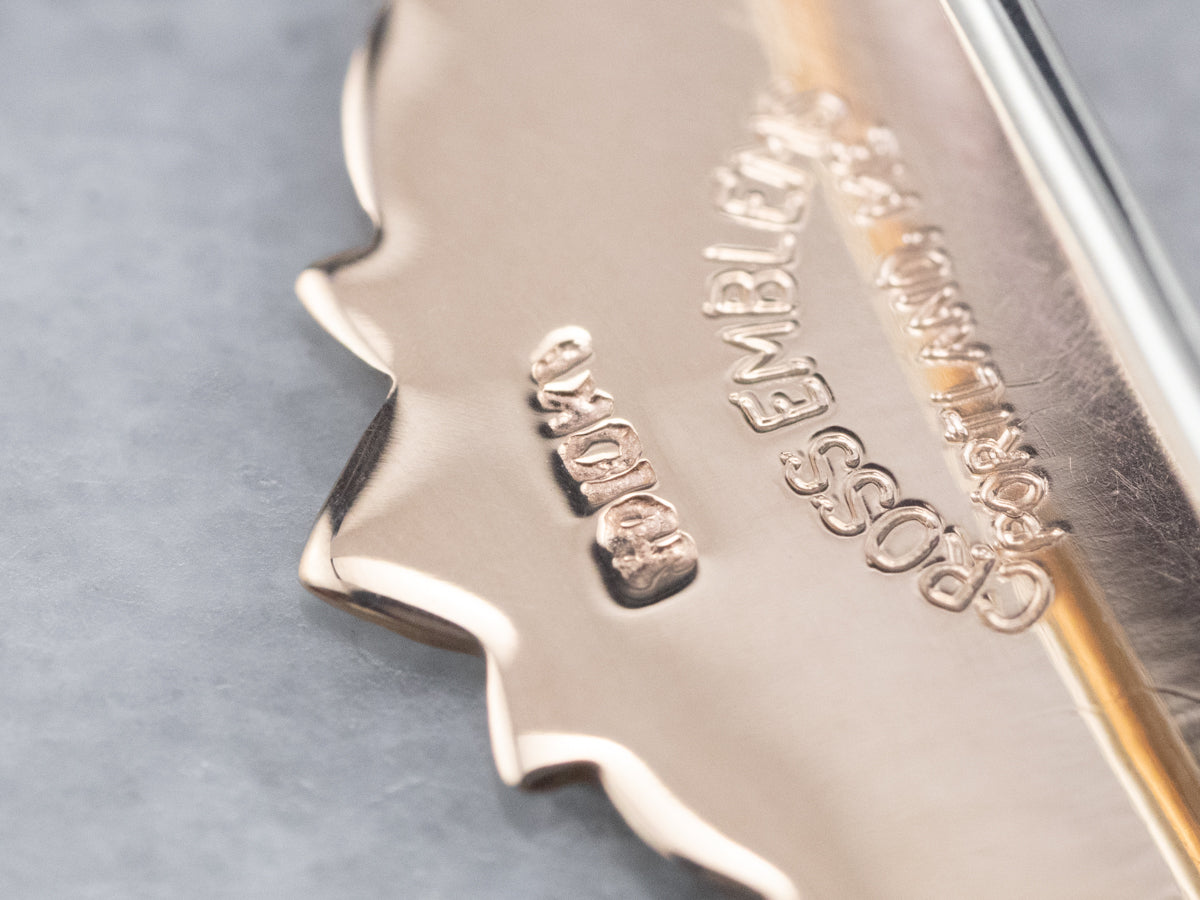 Vintage Masonic Enamel and Gold Medallion Pin