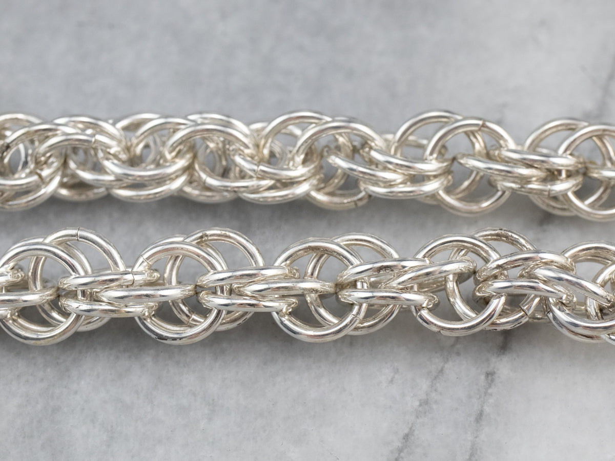 Heavy Woven Sterling Silver Chain
