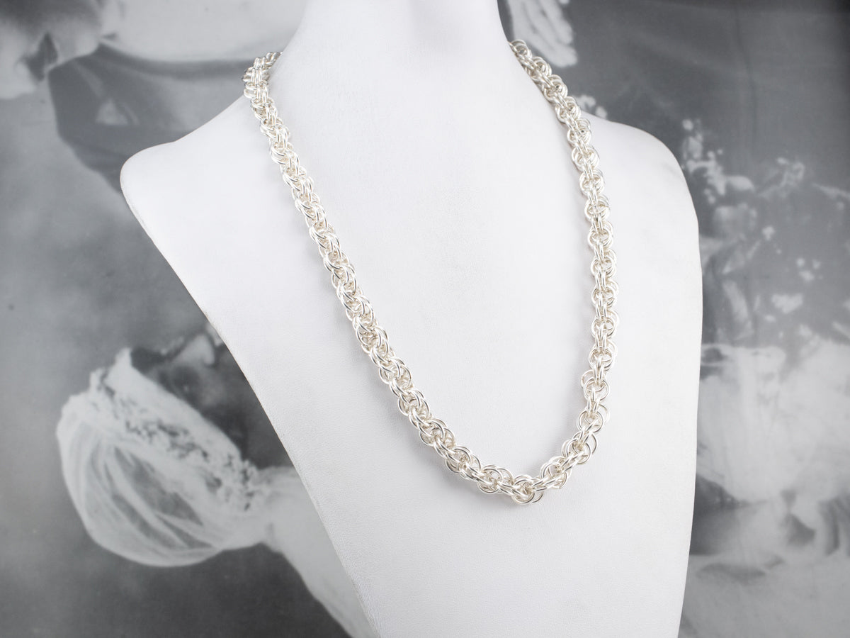 Heavy Woven Sterling Silver Kabana Chain
