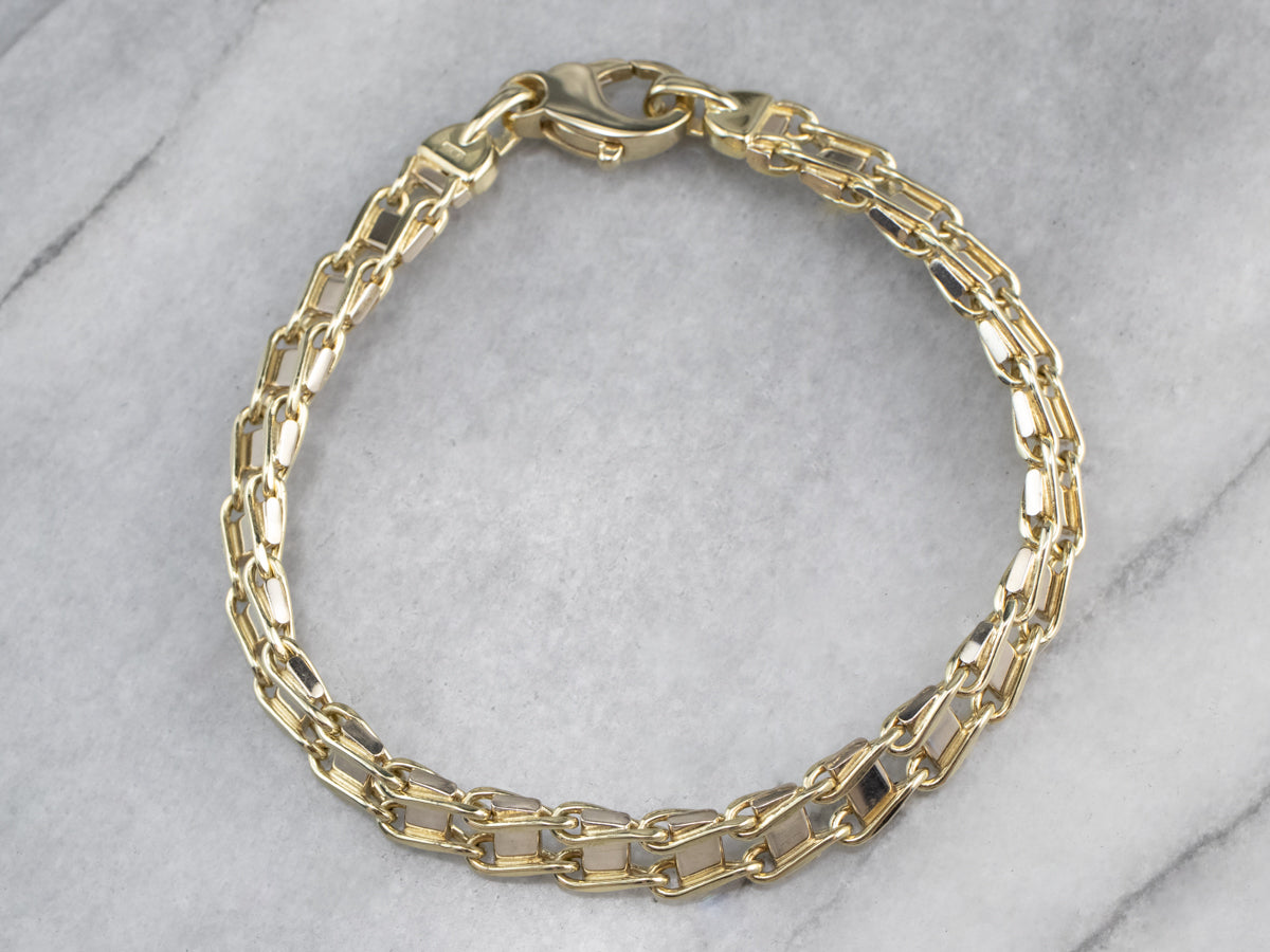 Vintage Italian Gold Link Bracelet