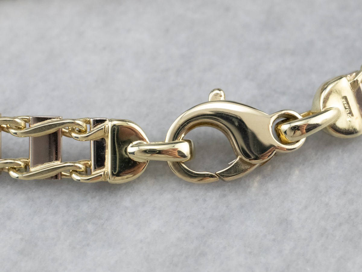 Vintage Italian Gold Link Bracelet