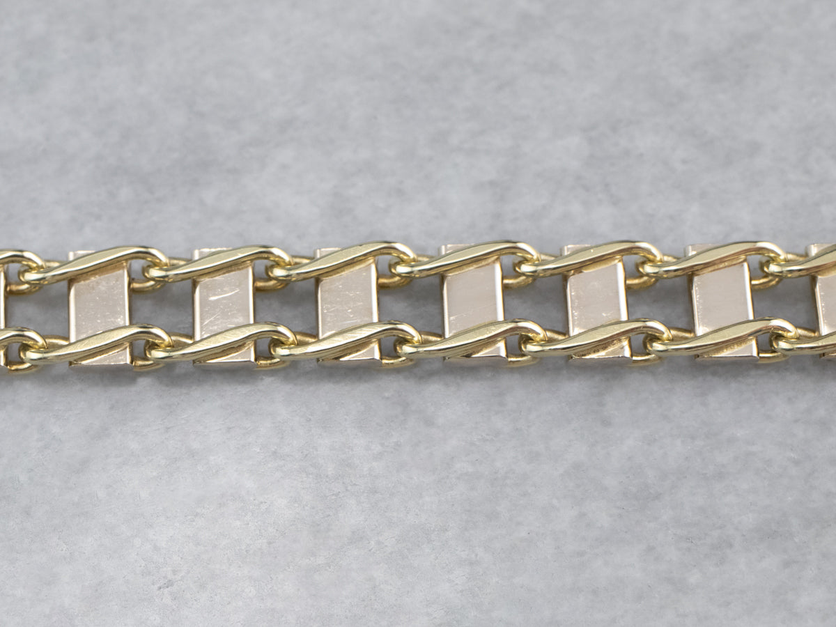 Vintage Italian Gold Link Bracelet