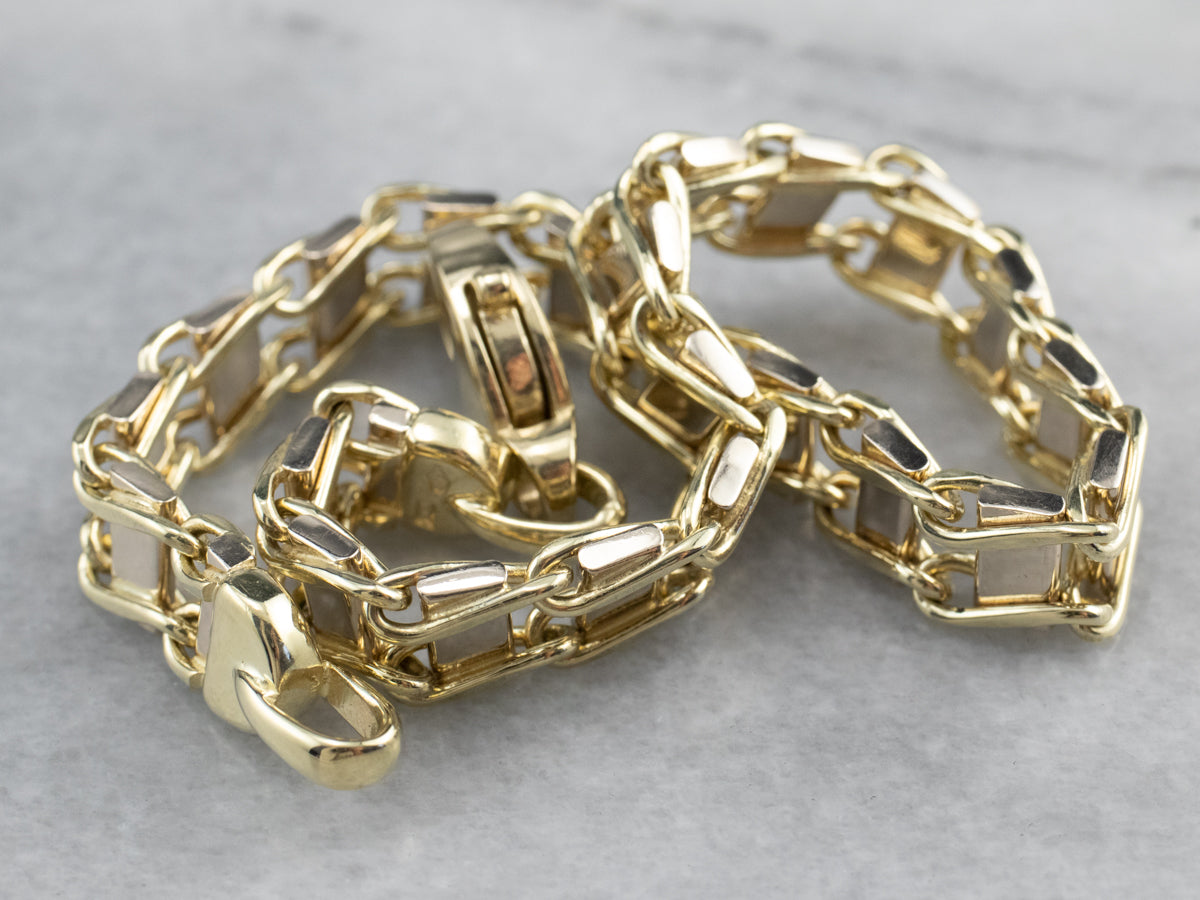 Vintage Italian Gold Link Bracelet
