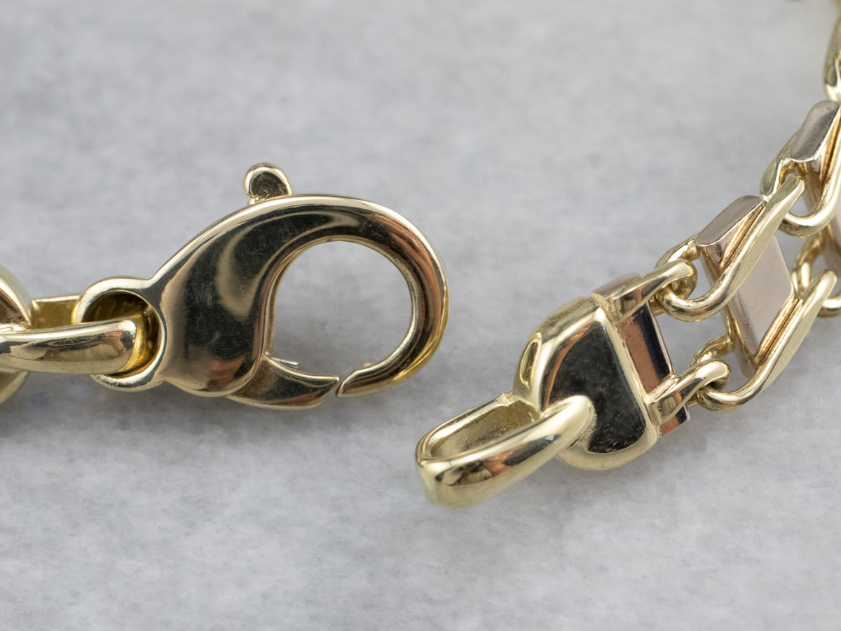 Vintage Italian Gold Link Bracelet