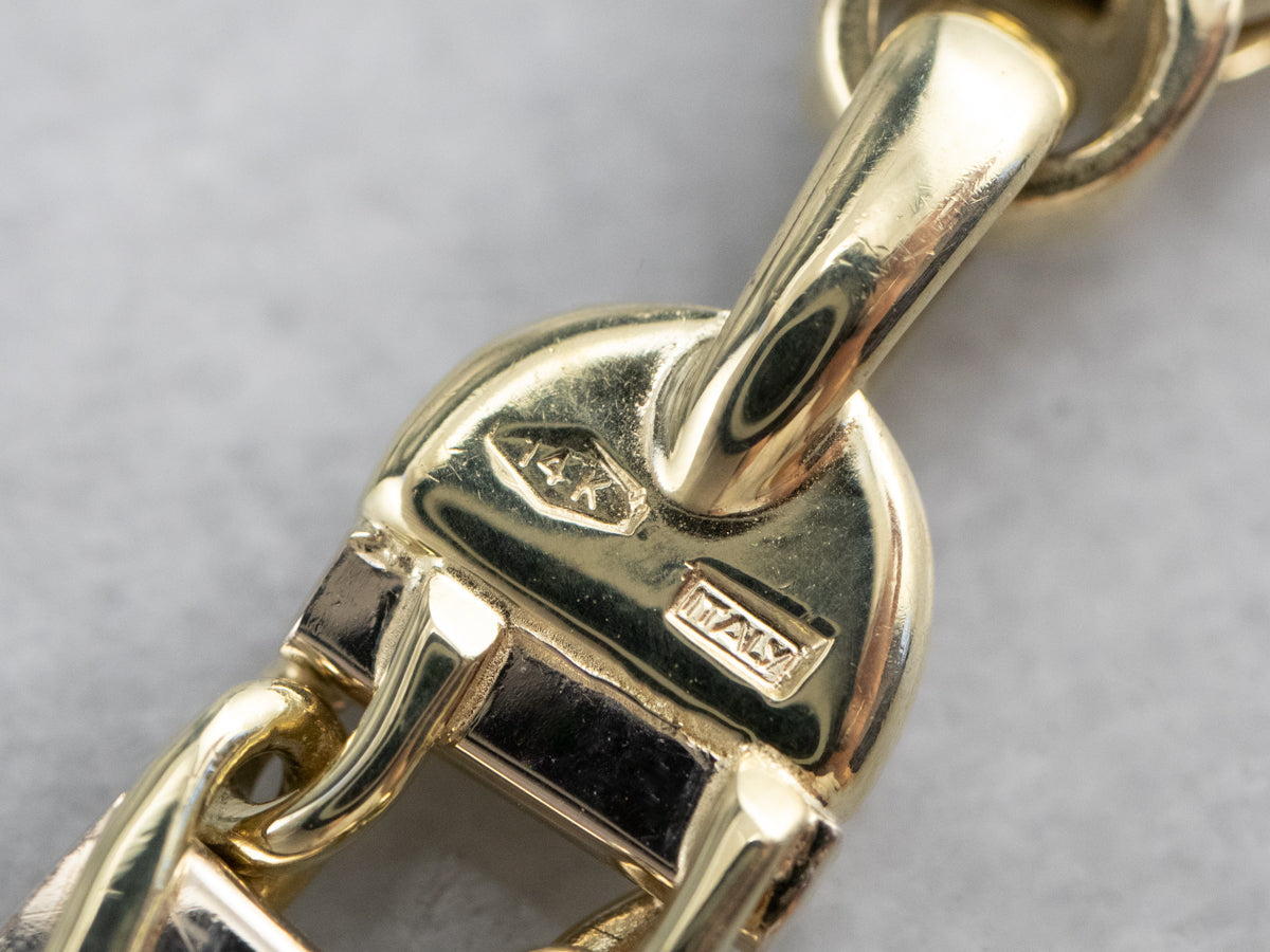 Vintage Italian Gold Link Bracelet