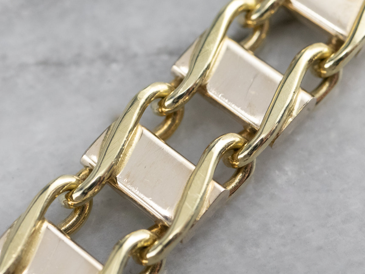 Vintage Italian Gold Link Bracelet