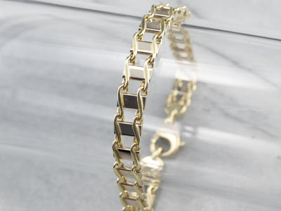 Vintage Italian Gold Link Bracelet