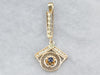 Antique Sapphire Seed Pearl Gold Lavalier Pendant